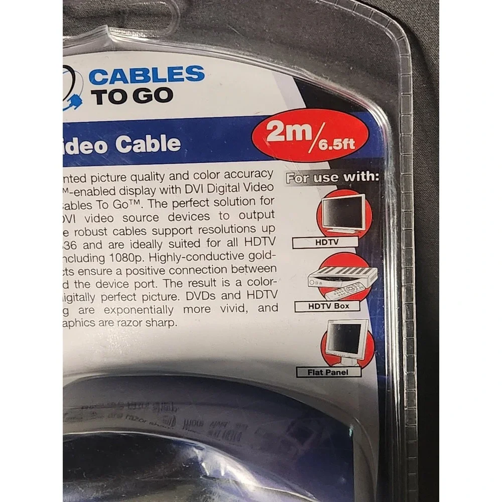 Cables to Go C2G‎ DVI-D M/M Dual Link Digital Video Cable 6.5 Feet 2M STP